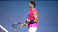 Rafa Nadal celebra un punto durante su partido ante Mischa Zverev Abierto Mexicano Telcel de Acapulco de 2019.