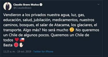 El potente mensaje de Bravo por la situación que vive Chile