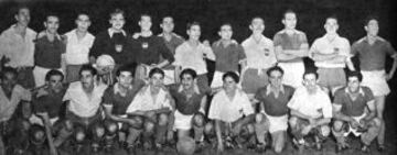 Jugadores de Chile y Bolivia en el Sudamericano de 1945.