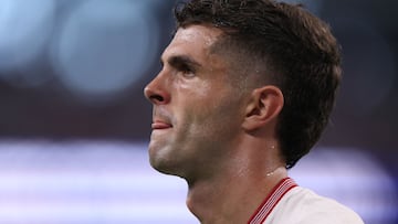 ARLINGTON, TEXAS - JUNE 23: Christian Pulisic of United States looks on during the CONMEBOL Copa America 2024 Group C match between United States and Bolivia at AT&T Stadium on June 23, 2024 in Arlington, Texas.   Omar Vega/Getty Images/AFP (Photo by Omar Vega / GETTY IMAGES NORTH AMERICA / Getty Images via AFP)