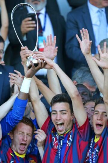 El Barcelona se proclamó primer campeón de la Champions League juvenil al imponerse al Benfica por 0-3, en partido disputado en Nyon.