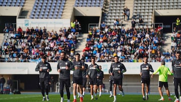 Entrenamiento del Malaga. Se barruntan cambios.