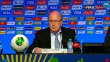 Blatter, durante la rueda de prensa.