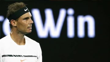 Tennis - Australian Open - Melbourne Park, Melbourne, Australia - 27/1/17 Spain's Rafael Nadal reacts during his Men's singles semi-final match against Bulgaria's Grigor Dimitrov.