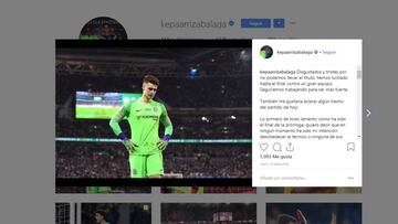 Publicación de Kepa en Instagram.