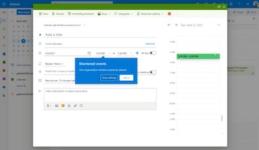 Outlook te ayudará a encontrar un descanso entre reuniones