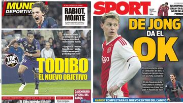 Portadas de Mundo Deportivo y Sport del 27-12-2018