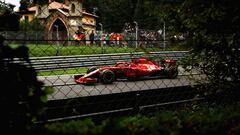 MONZA, ITALY - AUGUST 31: Kimi Raikkonen of Finland driving the (7) Scuderia Ferrari SF71H on track during practice for the Formula One Grand Prix of Italy at Autodromo di Monza on August 31, 2018 in Monza, Italy.  (Photo by Dan Istitene/Getty Images)