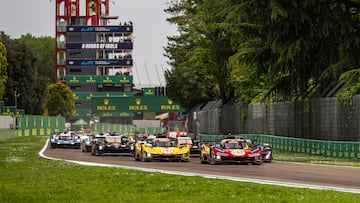 Start of the race during the 6 Hours of Imola 2025, 2nd round of the 2025 FIA World Endurance Championship, from April 18 to 20, 2025 on the Autodromo Internazionale Enzo e Dino Ferrari in Imola, Italy - Photo Charly Lopez / DPPI