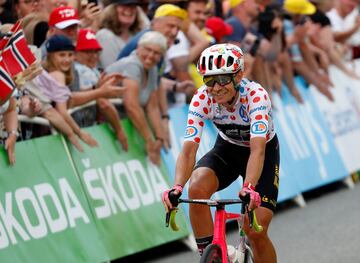 Magnus Cort Nielsen, con el maillot de la montaña