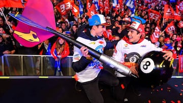 Los Márquez celebraron juntos sus títulos en Cervera.