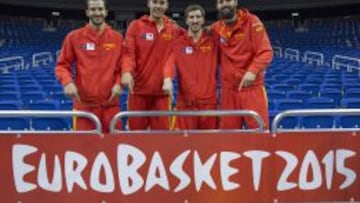 Pau Ribas, Willy Hernang&oacute;mez, Guillem Vives y Nikola Mirotic, los cuatro debutantes.