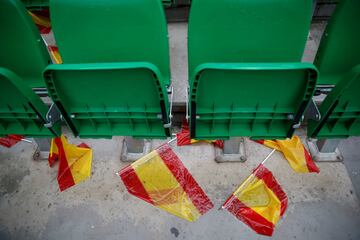 Soccer Football - UEFA Nations League - League A - Group 4 - Spain v England - Estadio Benito Villamarin, Seville, Spain - October 15, 2018 Spain flags before the match Action Images via Reuters/Carl Recine