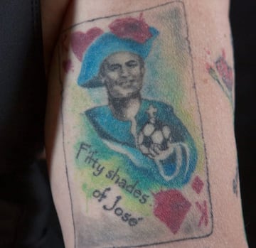 Tattoo Mou... Jose's Mourinho's biggest fan with 38 tattoos