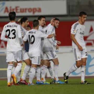 ALEGRÍA. El Castilla celebra el 0-1 en Las Palmas.