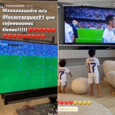 Las mujeres de Lucas Vázquez y Alaba lo dan todo al celebrar los goles del Real Madrid