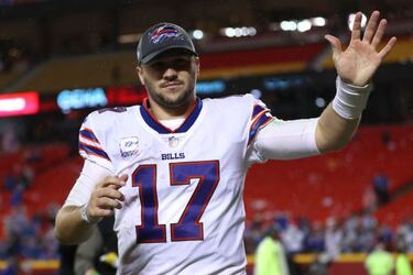 Buffalo Bills' Josh Allen with best selling NFL shirt in Europe