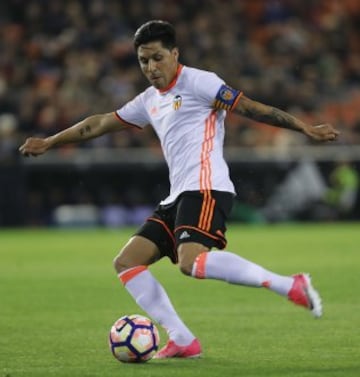 El argentino lleg al Valencia en 2014 y estuvo hasta 2017. En sus a?os en Laliga no marc ningn gol.