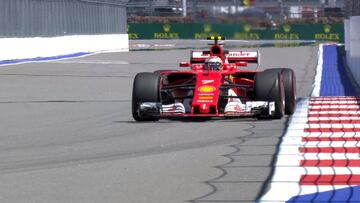 Kimi Raikkonen con el Ferrari en Sochi.