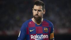 Leo Messi, durante el partido de Liga Santander entre Barcelona y Sevilla en el Camp Nou.