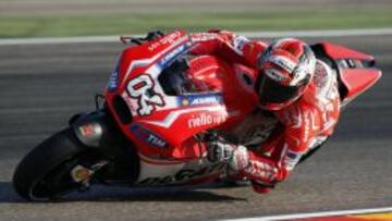 Andrea Dovizioso en su Ducati MotoGP en el GP de Arag&oacute;n
