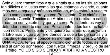 El mensaje de Velasco Carballo a los árbitros por las críticas al VAR