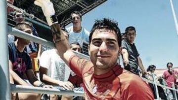 <b>ILUSIONADO. </b>El guardameta Roberto Jiménez fue presentado ayer en el Nuevo Colombino como nuevo futbolista del Recreativo.