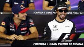 Sainz y Alonso, en la rueda de prensa del GP de Espa&ntilde;a 2015.