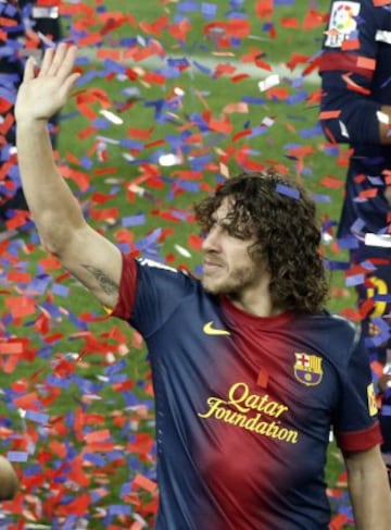 Celebraci¨®n en el Camp Nou del t¨ªtulo de Liga en la temporada 2012-2013 (19/05/13).