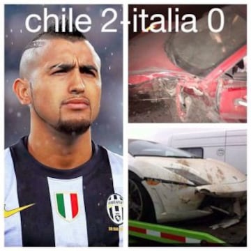 Los 'memes' del accidente de Arturo Vidal con su Ferrari