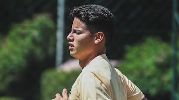 James Rodríguez, en un entrenamiento con el Sao Paulo.