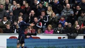 Gareth Bale celebra un gol ante el Swansea.