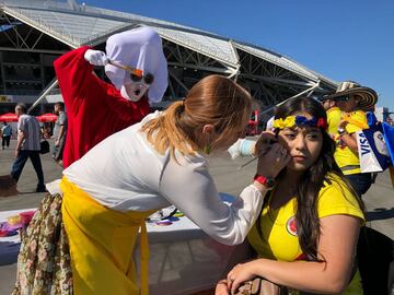 Miles de colombianos están en el Samara Arena para alentar a la Selección y empujarla a la victoria ante Senegal para asegurar su cupo en octavos de final.