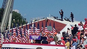 snipers stand on a roof at Republican presidential candidate and former U.S. President Donald Trump's campaign rally in Butler, Pennsylvania, U.S.,  JULY 13, 2024 in this picture obtained from social media. Glen Van Tryfle/TMX/via REUTERS  THIS IMAGE HAS BEEN SUPPLIED BY A THIRD PARTY. MANDATORY CREDIT. NO RESALES. NO ARCHIVES.