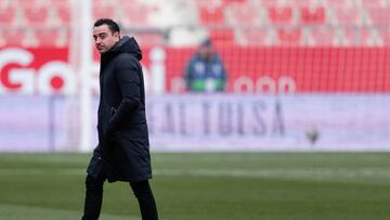 GIRONA, SPAIN - JANUARY 28: coach Xavi Hernandez of FC Barcelona during the La Liga Santander match between Girona v FC Barcelona at the Estadi Municipal Montilivi on January 28, 2023 in Girona Spain (Photo by David S. Bustamante/Soccrates/Getty Images)