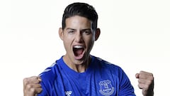 HALEWOOD, ENGLAND - SEPTEMBER 7 (EXCLUSIVE COVERAGE)  James Rodriguez poses for a photograph after signing for Everton at USM Finch Farm on September 7 2020 in Halewood, England.  (Photo by Tony McArdle/Everton FC via Getty Images)