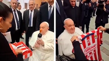 El Papa Francisco, con una playera de las Chivas de Guadalajara.