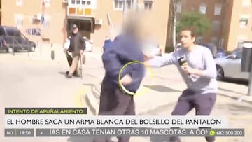 Un reportero de Telemadrid, amenazado a punta de navaja en pleno directo