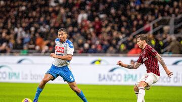 Allan of SSC Napoli during the Italian championship Serie A football match between AC Milan and SSC Napoli on November 23, 2019 at Giuseppe Meazza stadium in Milan, Italy - Photo Morgese - Rossini / DPPI
 
 
 23/11/2019 ONLY FOR USE IN SPAIN