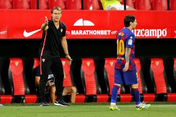 Julen Lopetegui y Leo Messi.