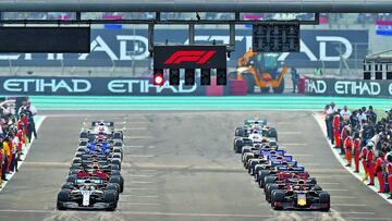 La parrilla del GP de Abu Dhabi de F1 2019.