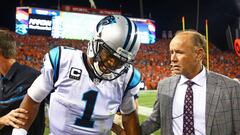 Cam Newton sufri&oacute; lo suyo durante el encuentro que enfrent&oacute; a Carolina Panthers y a Denver Broncos.