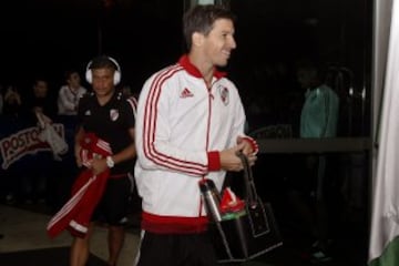 Los jugadores de River Plate arriban a Medellín.