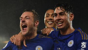 Jamie Vardy celebrando uno de sus tres goles frente al Southampton.