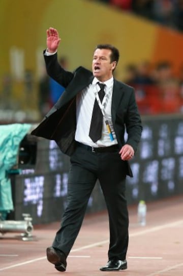 BEIJING, CHINA - OCTOBER 11:  Dunga, head coach of Brazil reacts during Super Clasico de las Americas between Argentina and Brazil at Beijing National Stadium on October 11, 2014 in Beijing, China.  (Photo by Feng Li/Getty Images)