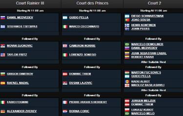 ATP Montecarlo: partidos de hoy, jueves, 18 de abril, y orden de juego