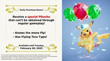 El Pikachu con teracristalización en Pokémon tipo volador será un incentivo por reservar los juegos.
