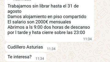 Indignante oferta de trabajo a un camarero para verano: “¿Sin horas para comer?”