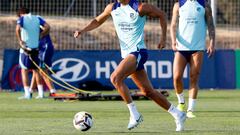 Llorente, en el entrenamiento del Atleti de ayer.