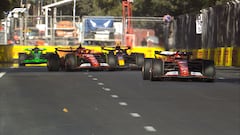 Así fue el choque de Checo Pérez y Carlos Sainz en el GP de Azerbaiyán